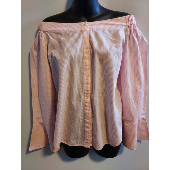 Sanctuary Tops - Sanctuary pink and white stripe top - Size Small